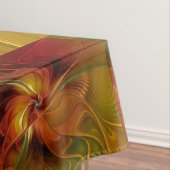 Abstrakte Rote Orange Braun Grünes Fraktal Kunst B Tischdecke (Beispiel)