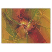 Abstrakte Rote Orange Braun Grünes Fraktal Kunst B Tischdecke (Vorderseite (Horizontal))