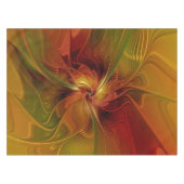 Abstrakte Rote Orange Braun Grünes Fraktal Kunst B Tischdecke (Vorderseite (Horizontal))