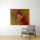 Abstrakte Rote Orange Braun Grünes Fraktal Kunst B Wandteppich (Beispiel (Horizontal))