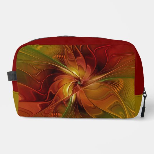 Abstrakte Rote Orange Braun Grünes Fraktal Kunst B Waschbeutel (Vorderseite)