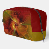 Abstrakte Rote Orange Braun Grünes Fraktal Kunst B Waschbeutel (Rechte Ecke)