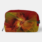 Abstrakte Rote Orange Braun Grünes Fraktal Kunst B Waschbeutel (Rückseite)