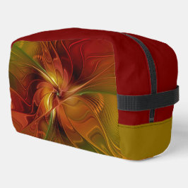 Abstrakte Rote Orange Braun Grünes Fraktal Kunst B Waschbeutel