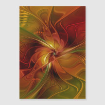 Abstrakte rote orangebraune grüne Fractal-Kunst-Bl