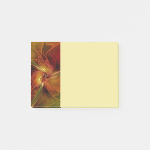 Abstrakte rote orangebraune grüne Fractal-Kunst-Bl Post-it Klebezettel