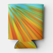 Abstrakte rote, orangefarbene Streifen auf blau Dosenkühler (Vorderseite)