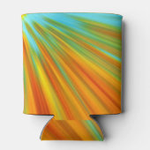 Abstrakte rote, orangefarbene Streifen auf blau Dosenkühler (Rückseite)