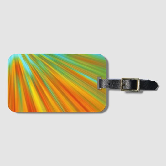 Abstrakte rote, orangefarbene Streifen auf blau Gepäckanhänger (Vorderseite (Horizontal))