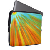 Abstrakte rote, orangefarbene Streifen auf blau Laptopschutzhülle (Vorne Rechts)