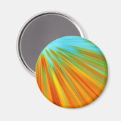 Abstrakte rote, orangefarbene Streifen auf blau Magnet (Vorderseite/Rückseite)