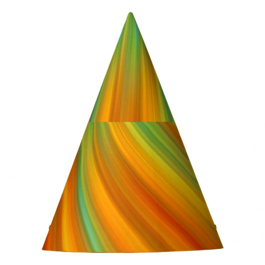 Abstrakte rote, orangefarbene Streifen auf blau Partyhütchen (Vorderseite)