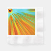 Abstrakte rote, orangefarbene Streifen auf blau Serviette (Vorderseite)