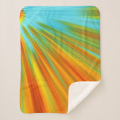 Abstrakte rote, orangefarbene Streifen auf blau Sherpadecke (Vorderseite)