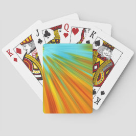 Abstrakte rote, orangefarbene Streifen auf blau Spielkarten