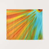 Abstrakte rote, orangefarbene Streifen auf blau Wandteppich (Vorderseite (Horizontal))