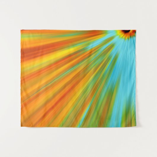 Abstrakte rote, orangefarbene Streifen auf blau Wandteppich (Vorderseite (Horizontal))