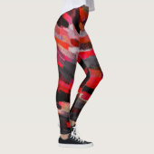 Abstrakte rote Orangenfarbe Leggings (Rechts)