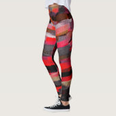Abstrakte rote Orangenfarbe Leggings (Links)