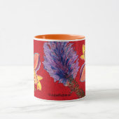 Abstrakte rote Orchideen-Tasse Tasse (Zentrum)