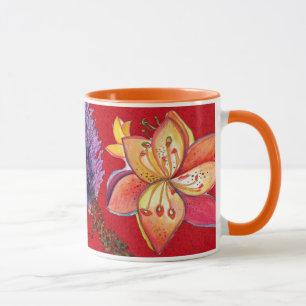 Abstrakte rote Orchideen-Tasse Tasse