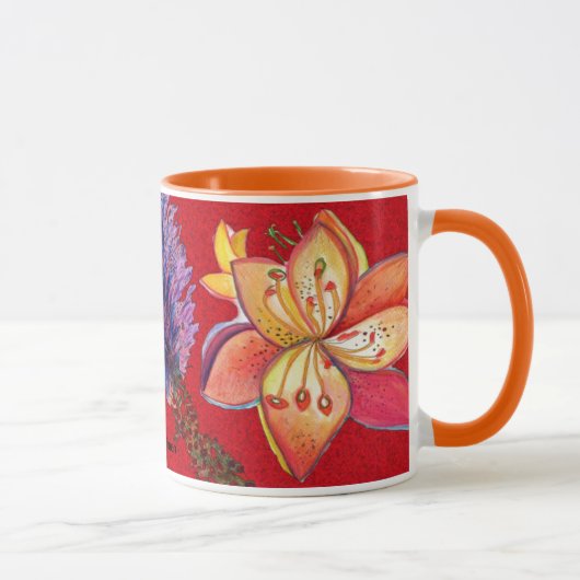 Abstrakte rote Orchideen-Tasse Tasse (Rechts)