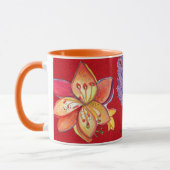 Abstrakte rote Orchideen-Tasse Tasse (Links)