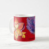 Abstrakte rote Orchideen-Tasse Tasse (Vorderseite Links)