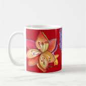 Abstrakte rote Orchideen-Tasse Tasse (Links)