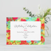 Abstrakte Rote Poppies Einladung (Stehend Vorderseite)