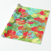 Abstrakte Rote Poppies Geschenkpapier (Ungerollt)