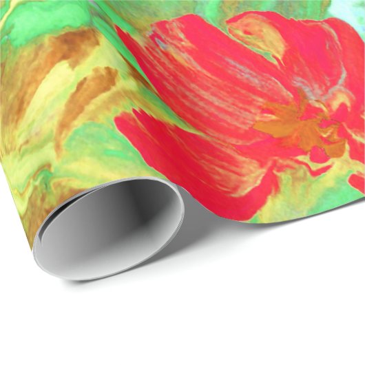 Abstrakte Rote Poppies Geschenkpapier (Rolleneckpunkt)