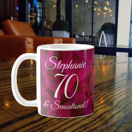 Abstrakte Rote Rose 70 und sensationeller Geburtst Kaffeetasse