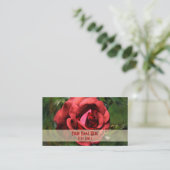 Abstrakte Rote Rose floral Art Business Card Visitenkarte (Stehend Vorderseite)
