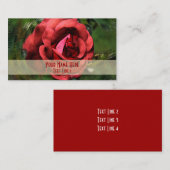 Abstrakte Rote Rose floral Art Business Card Visitenkarte (Vorne/Hinten)