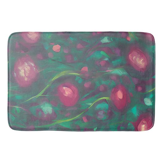 Abstrakte rote Rosen Badematte (Vorderseite)