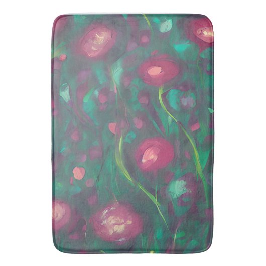 Abstrakte rote Rosen Badematte (Vorderseite Vertikal)