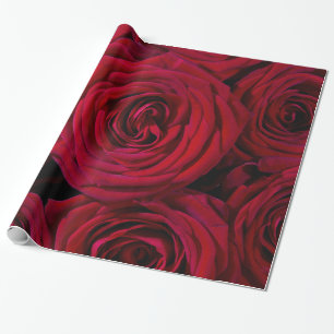 Abstrakte Rote Rosen Garten Elegante Geschenkpapier