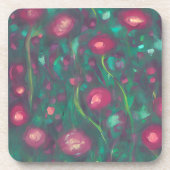 Abstrakte rote Rosen Getränkeuntersetzer (Vorderseite)