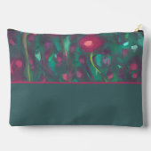 Abstrakte rote Rosen in Monogramm Zubehörtasche (Rückseite)