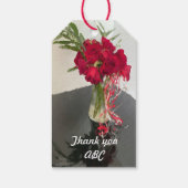 Abstrakte Rote Rosen in Vase Geschenkanhänger (Rückseite)