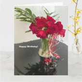 Abstrakte Rote Rosen in Vase Karte (Gelbe Blume)