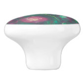 Abstrakte rote Rosen Keramikknauf (Seitenansicht)