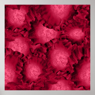 Abstrakte rote Rosen Klatschmohn Blumen floral rom Poster