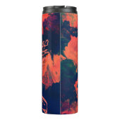 Abstrakte rote Rosen-Kunst Thermosbecher (Rückseite)