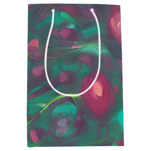 Abstrakte rote Rosen Mittlere Geschenktüte (Vorderseite)