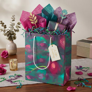 Abstrakte rote Rosen Mittlere Geschenktüte