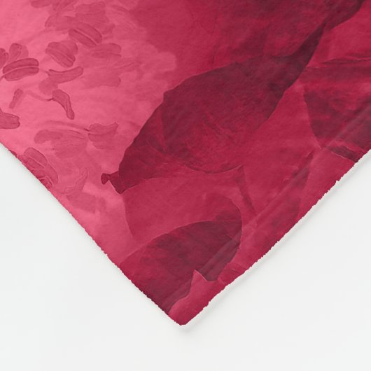 Abstrakte rote Rosen Mohn Blume Florenz V Fleecedecke (Ecke)