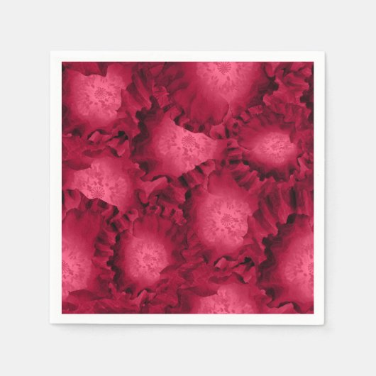 Abstrakte rote Rosen Mohn Blume Florenz V Serviette (Vorderseite)