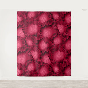 Abstrakte rote Rosen Mohn Blume Florenz V Wandteppich
